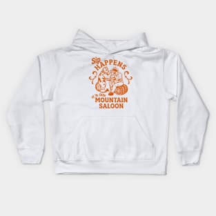 Sip Happens Mountain Saloon: Funny Bear Arm Wrestling & Drinking Kids Hoodie